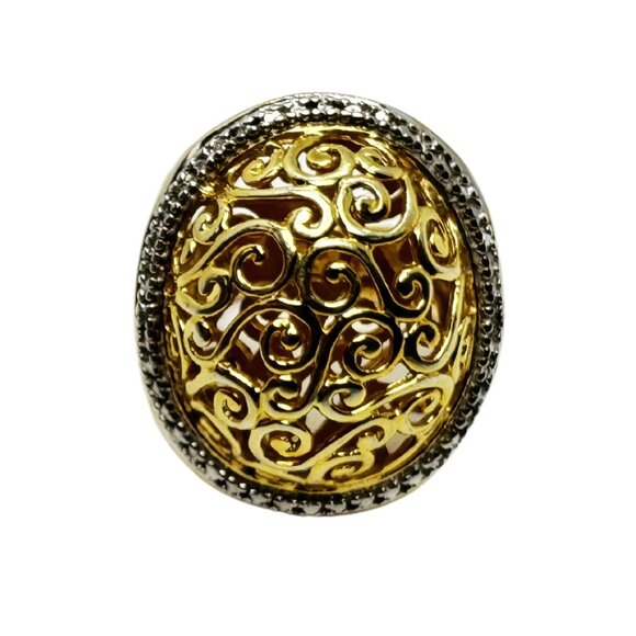 Technibond SS Gold CZ Vermeil Ring - Picture 1 of 4